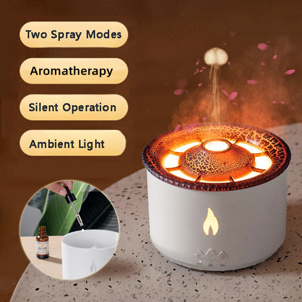 New Creative Ultrasonic Essential Oil Humidifier Volcano Aromatherapy Machine Spray Jellyfish Air Flame Humidifier Diffuser Delight Stuffz