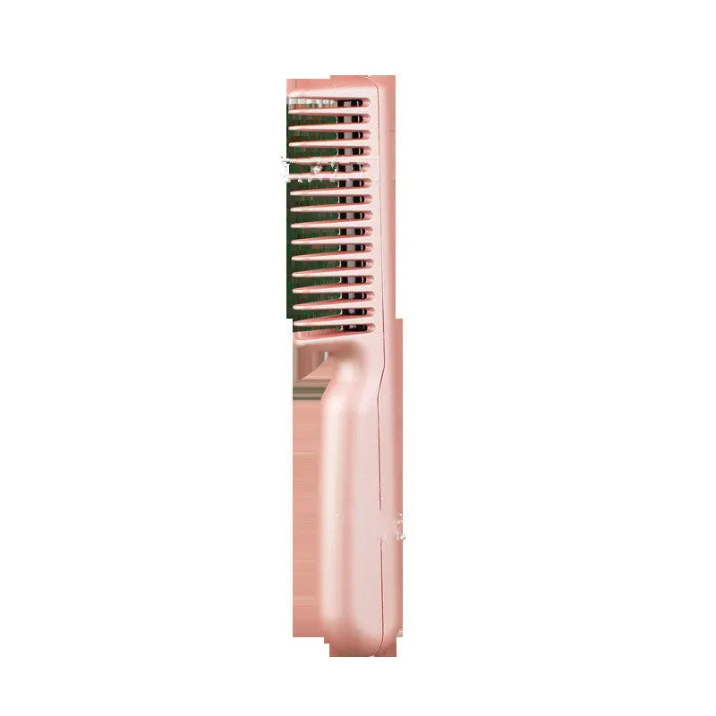 2 In 1 Wireless Straight Hair Comb Portable USB Charging Negative -Ion Smoothing Straightener Curling Comb Hair Brush Delight Stuffz