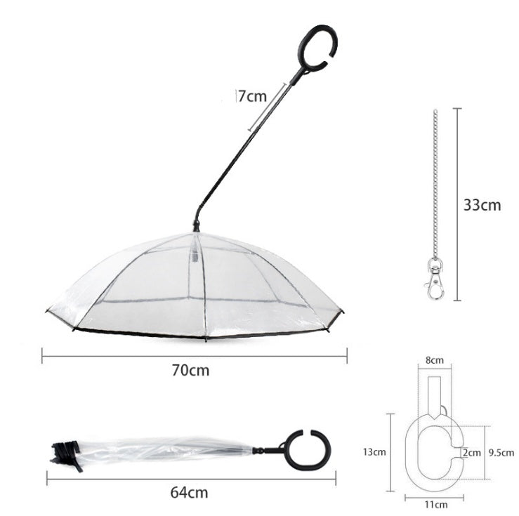 Transparent Pet Supplies Adjustable Pet C Type Umbrella Delight Stuffz