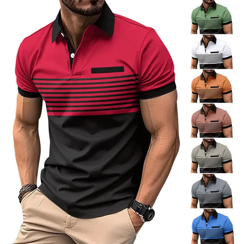 Casual Striped Shirt With Chest Pocket Men Clothing Delight Stuffz