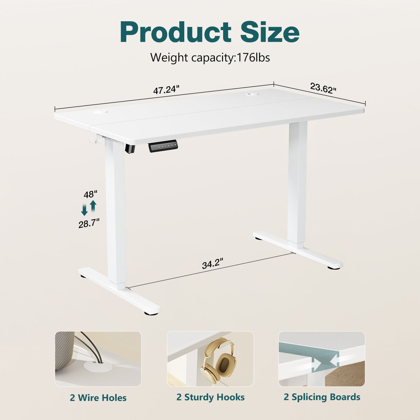 Ergonomic Height Adjustable Table Delight Stuffz