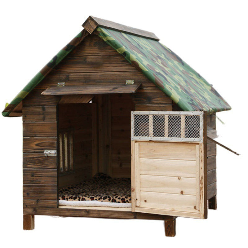 Rainproof Waterproof Outdoor Carbonized Wood Four Seasons Universal Dog House Cat House Dog Kennel Cat Kennel Pet House Dog Zhao Zhili