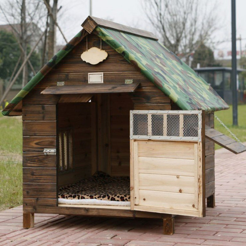 Rainproof Waterproof Outdoor Carbonized Wood Four Seasons Universal Dog House Cat House Dog Kennel Cat Kennel Pet House Dog Zhao Zhili