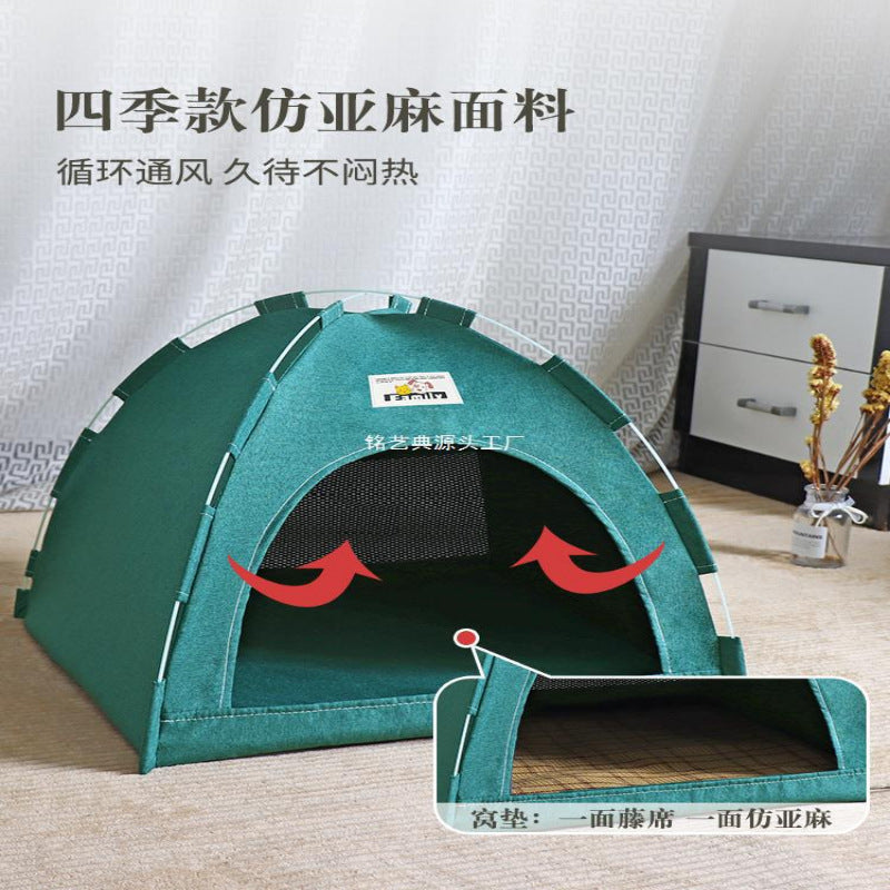 Cat Nest Tent Four Seasons Universal Dog Cat Bed Small And Medium Dog Removable And Washable Pet Supplies Summer Dog House Teddy Kennel