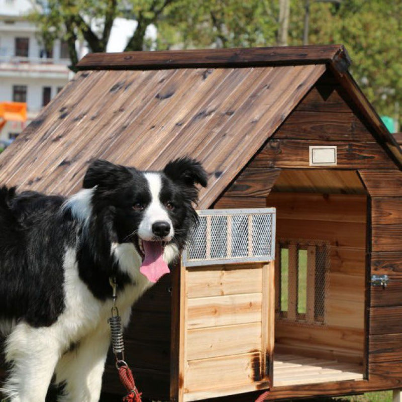 Rainproof Waterproof Outdoor Carbonized Wood Four Seasons Universal Dog House Cat House Dog Kennel Cat Kennel Pet House Dog Zhao Zhili