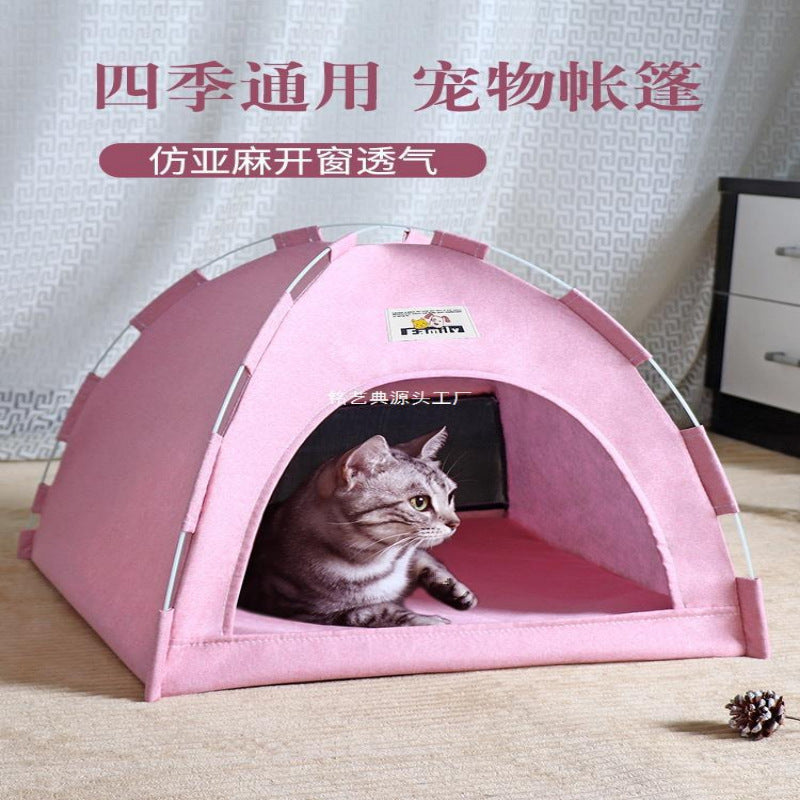 Cat Nest Tent Four Seasons Universal Dog Cat Bed Small And Medium Dog Removable And Washable Pet Supplies Summer Dog House Teddy Kennel