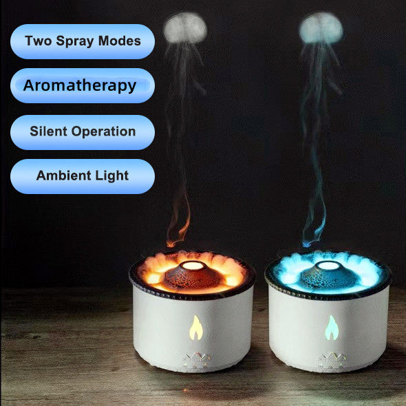 New Creative Ultrasonic Essential Oil Humidifier Volcano Aromatherapy Machine Spray Jellyfish Air Flame Humidifier Diffuser Delight Stuffz